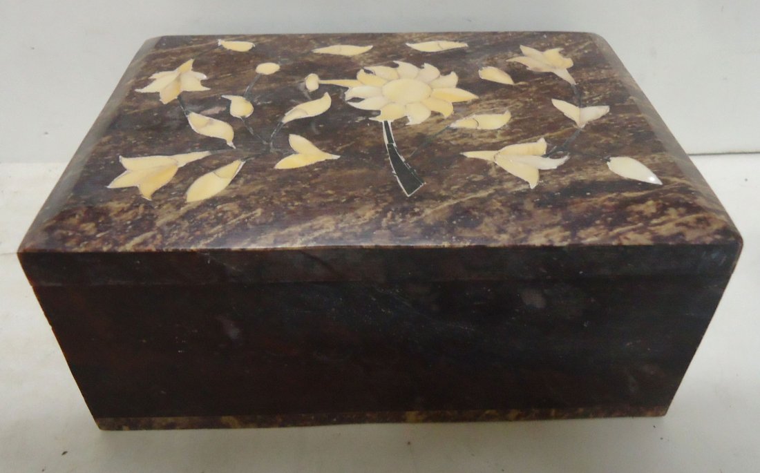 Inlaid Oriental Hard stone Box (1 of 6)