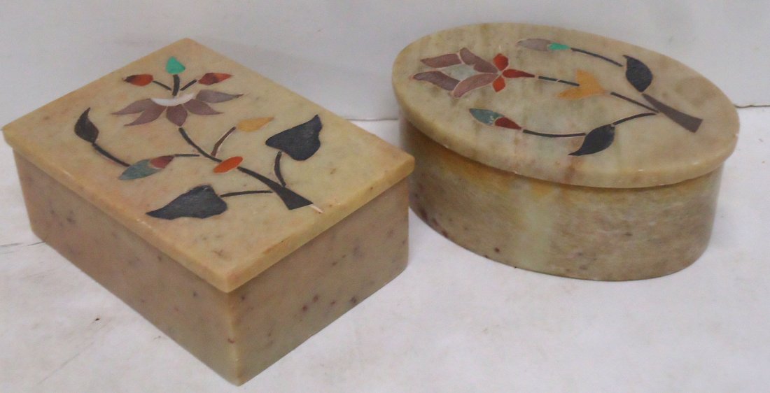 2 Oriental Hard stone Boxes (1 of 6)
