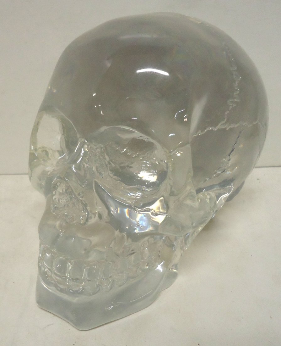 Lucite Skull Modern: 5 1/2" x 4 1/2