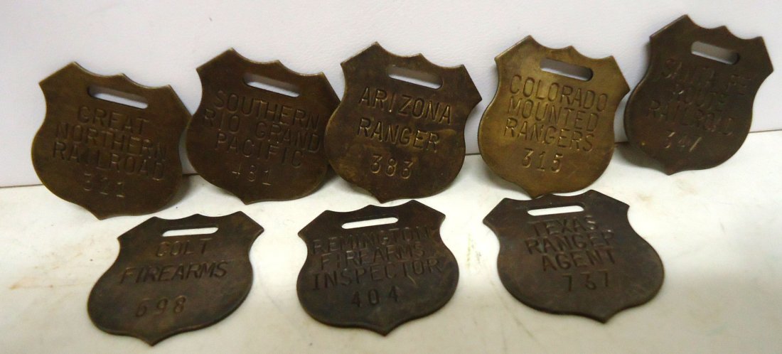 8 Brass RR & Firearms Tags Modern (1 of 5)