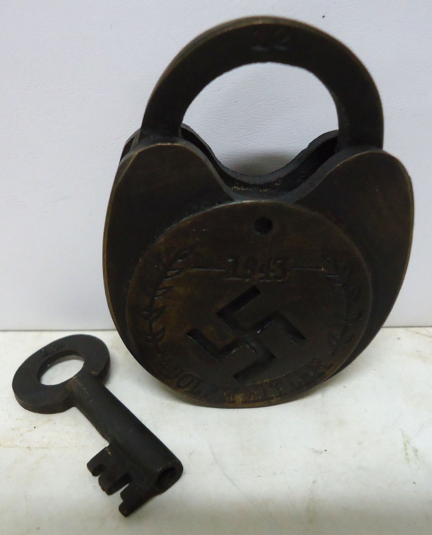 Adolf Hitler Nazi Lock & Key Modern: 3" x 2 1/2"
