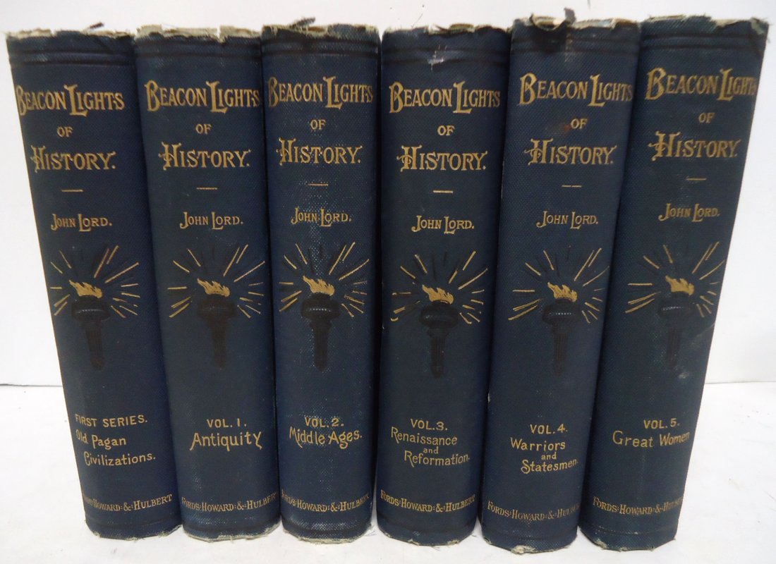 John Lord 1883 Lights of History: Vol 1 - 5 & Pagan Civilizations 8" x 6"