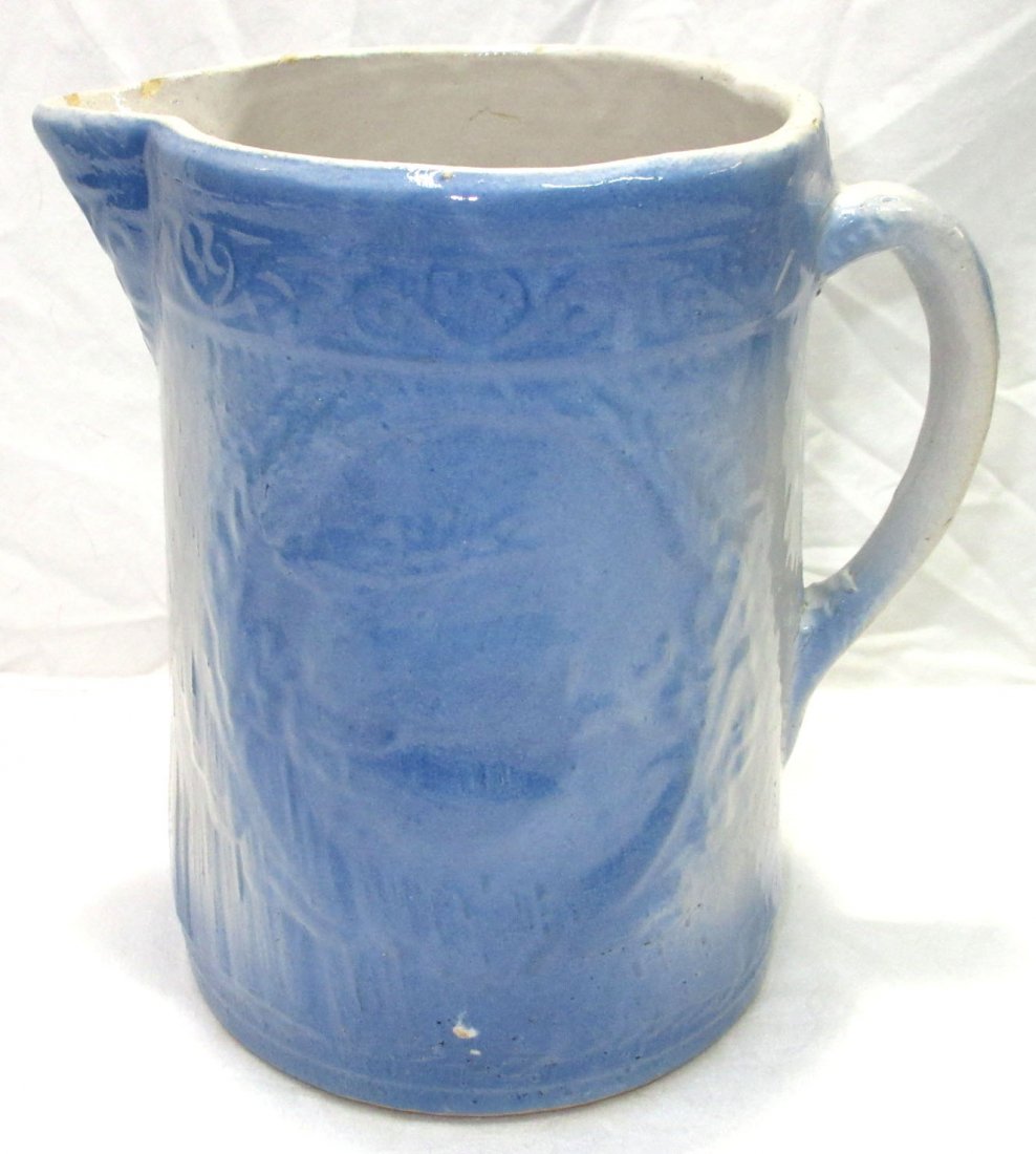 Blue & White Stoneware Pitcher (1 of 5)