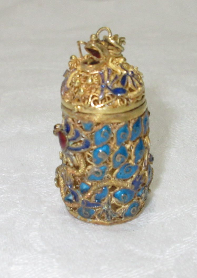 Oriental Silver Enameled Box (1 of 4)