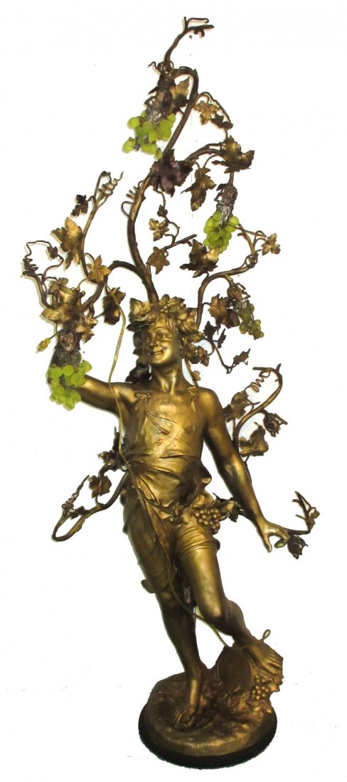 69" Art Nouveau Statue Lamp (1 of 10)