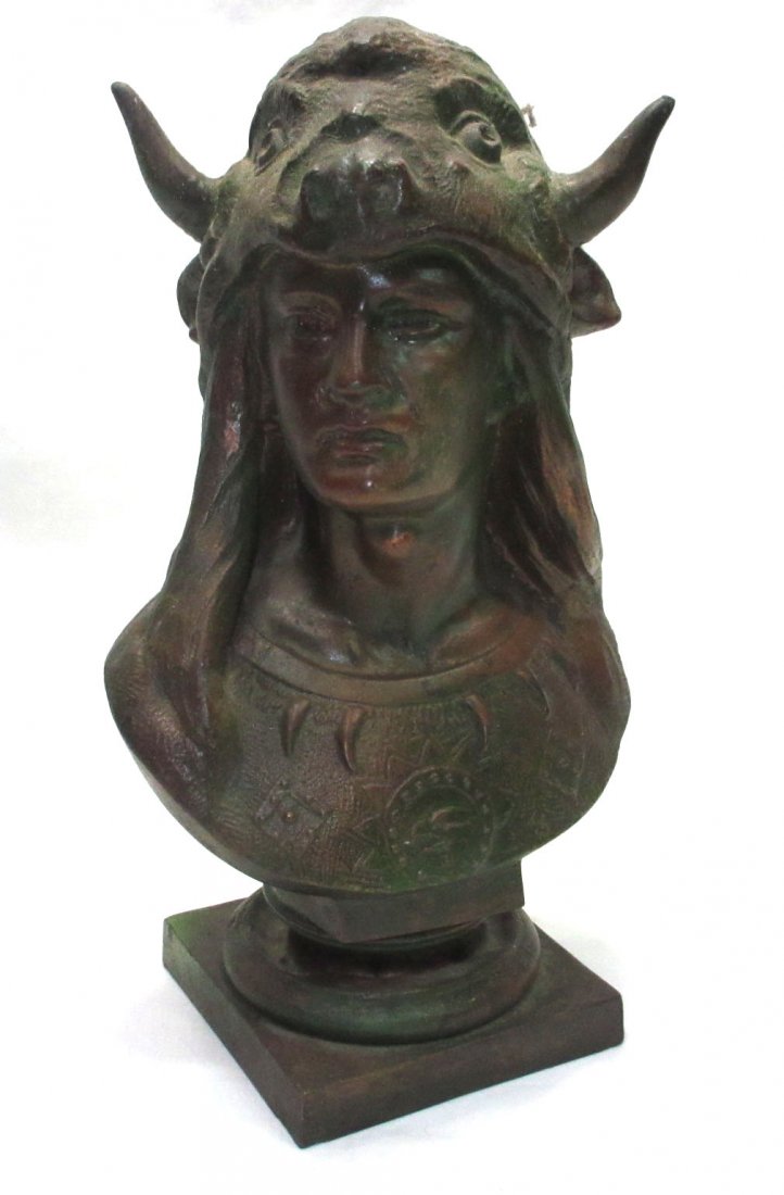 1886 Bronzed Metal Indian Bust (1 of 5)