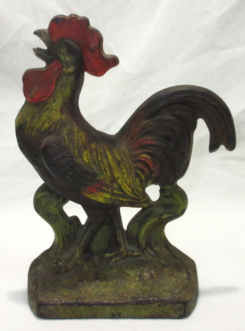 Antique Cast Iron Rooster Door Stop (1 of 3)