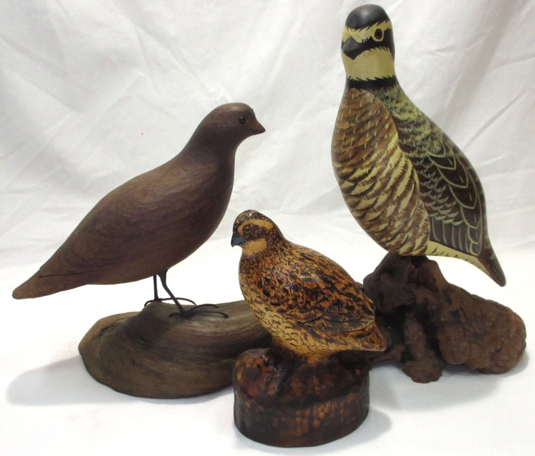 3 Carved Bob Whites (1 of 8)