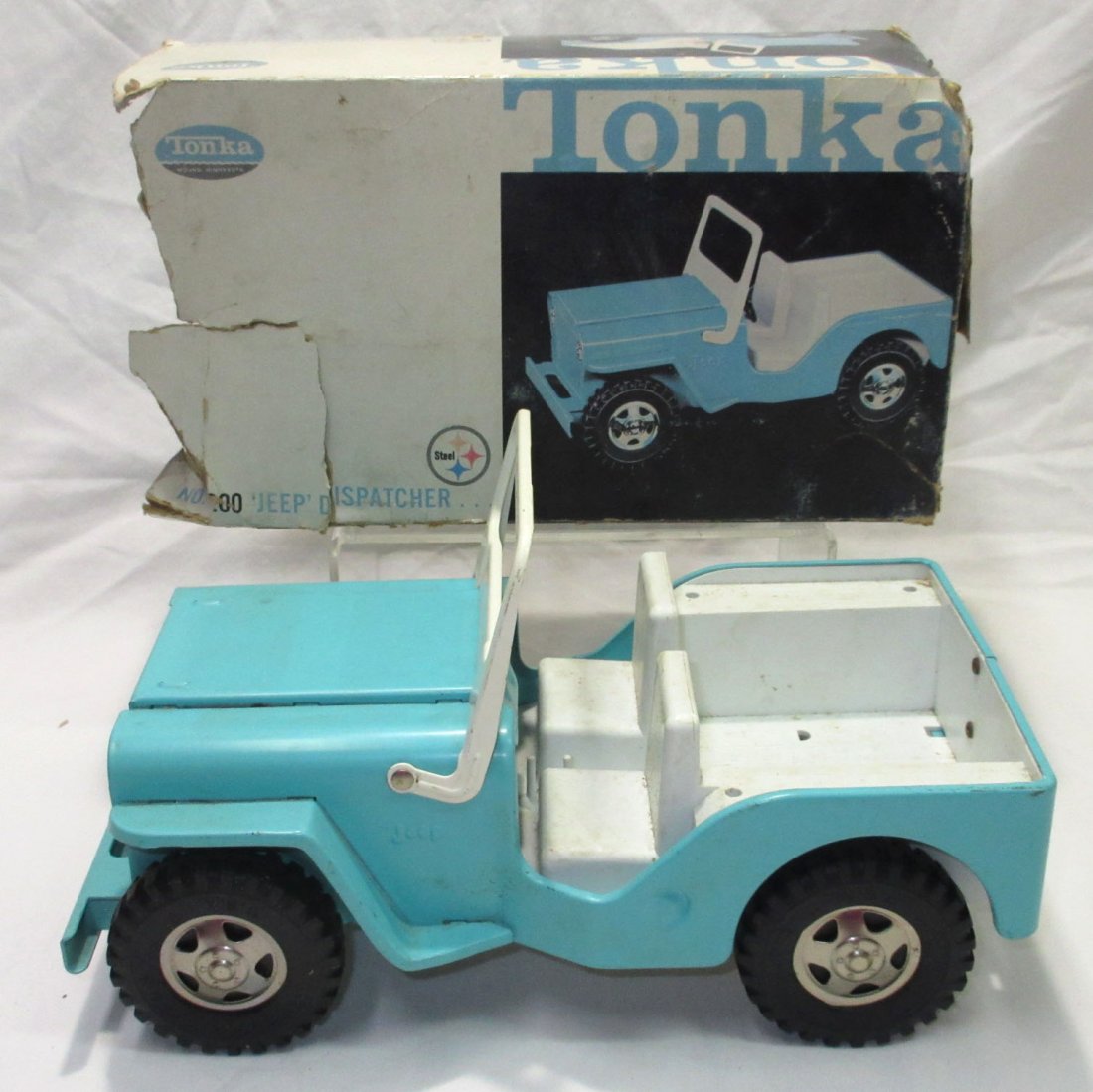 Tonka Toy Jeep Dispatcher Orig. Box: 9 3/4"L x 5 1/4"W Jeep