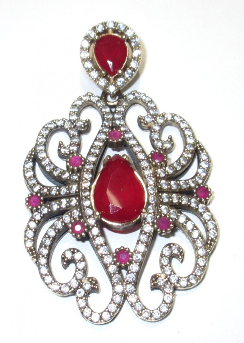 Sterling & Ruby Pendant (1 of 4)