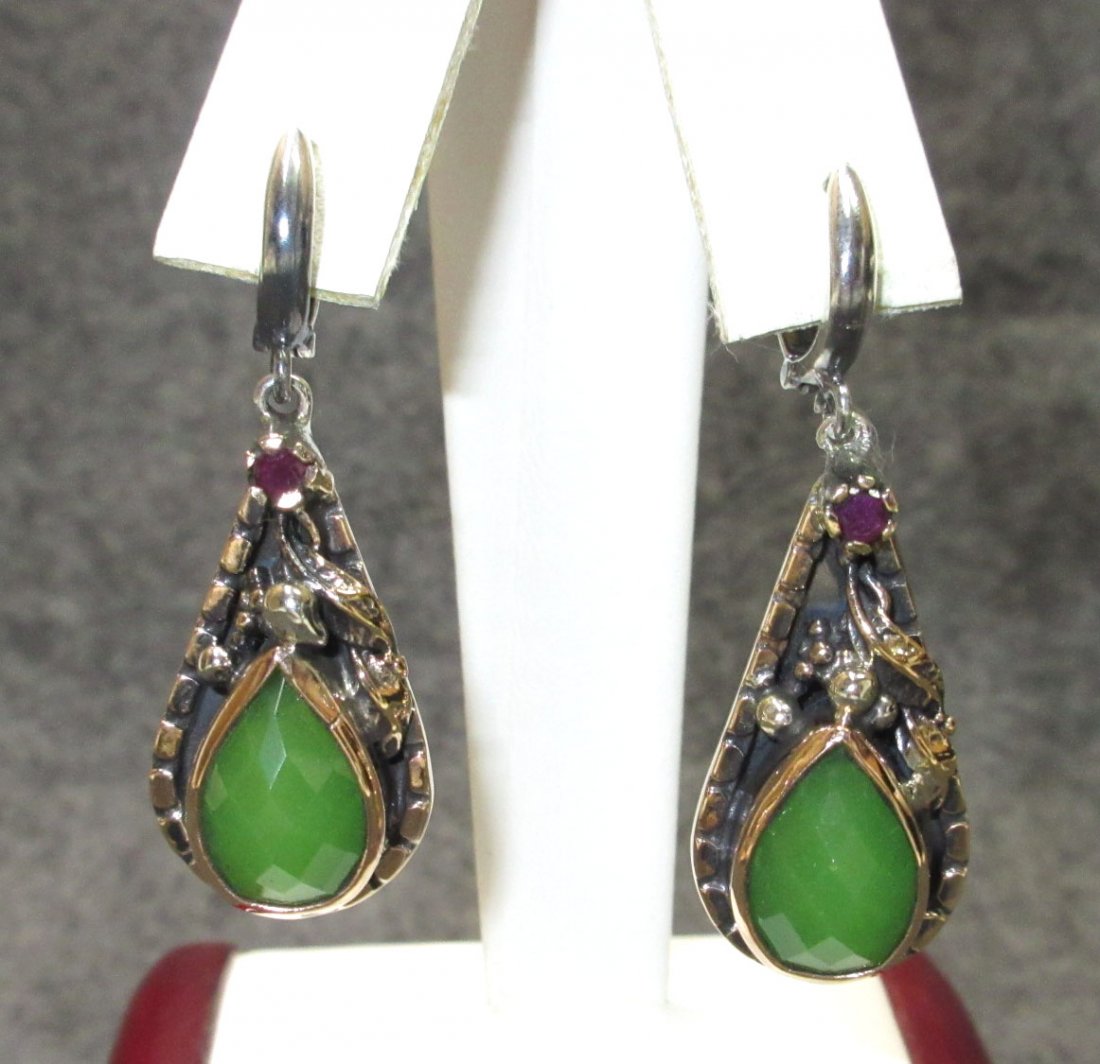 Pr. Sterling & Emerald Earrings (1 of 4)