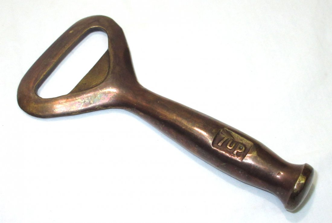 Brass 7up Bottle Opener: 5 1/4" x 2 1/2"