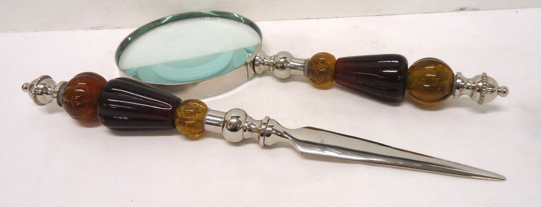 Letter Opener & Magnifying Glass: 9 1/2"L Opener 10 1/2"L
