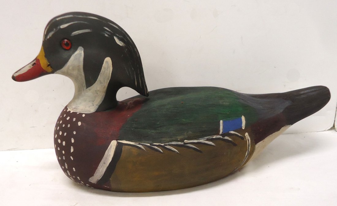 Carved Wood Duck Decoy (1 of 4)