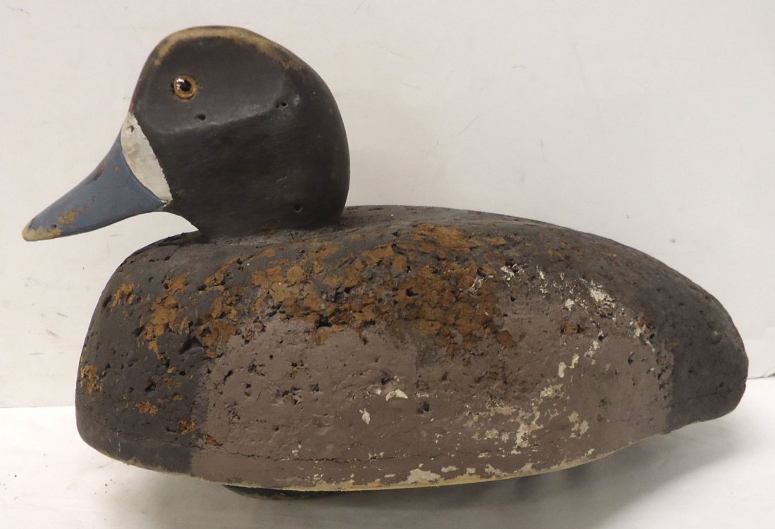 Cork Blue Bill Decoy Wooden Head (1 of 4)