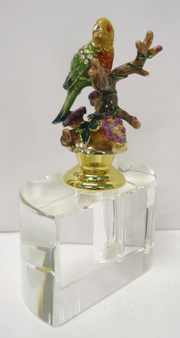 Crystal Perfume w/ Enameled Stopper (1 of 3)