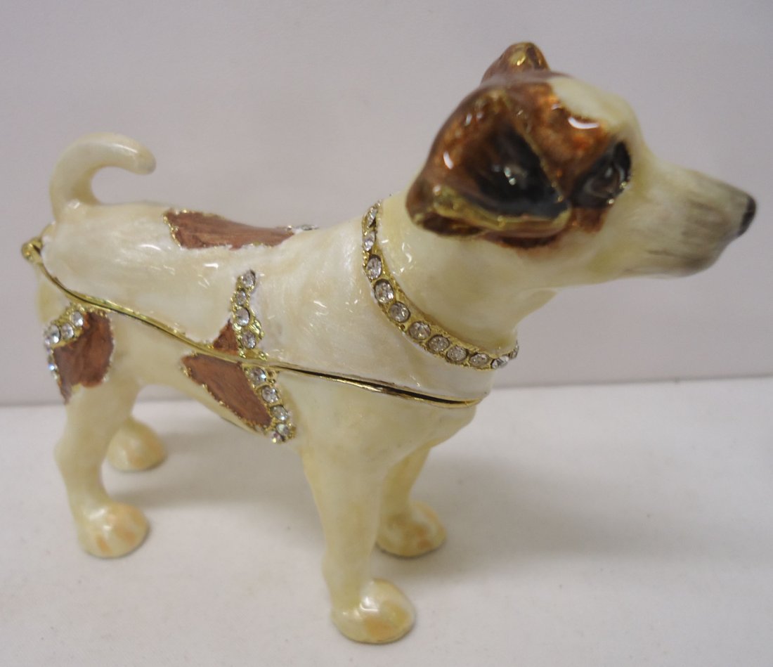 Enameled Dog Dresser or Ring Box (1 of 4)