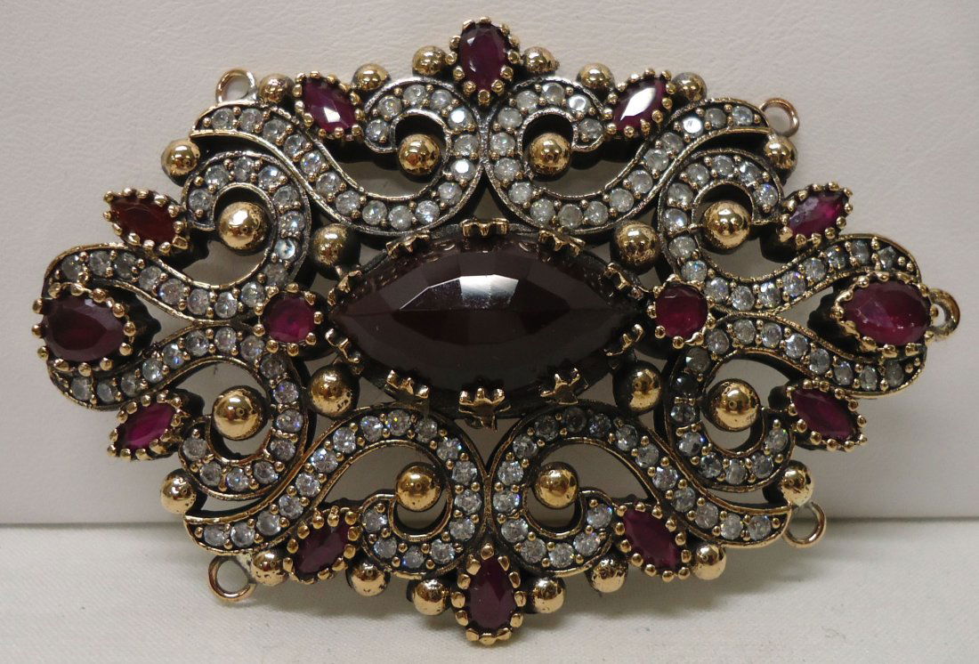 Lg Sterling & Ruby Pendant (1 of 3)