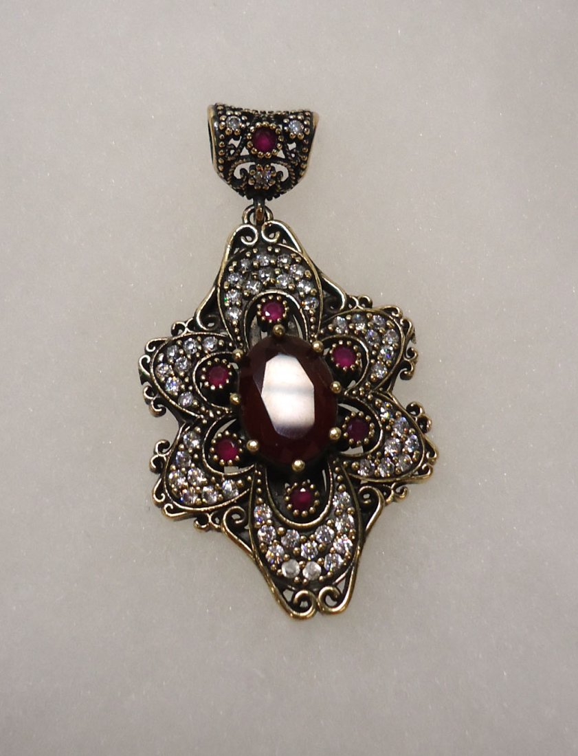 Sterling & Ruby Pendant (1 of 3)