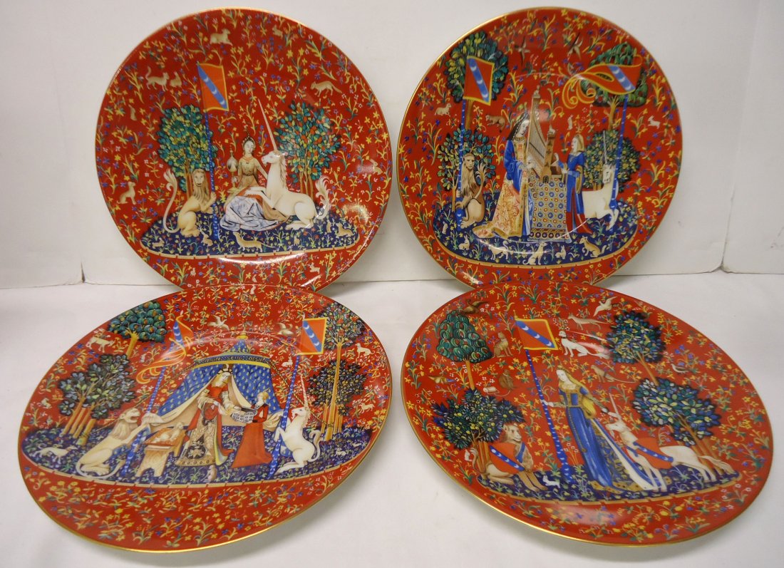 4 Limoges Unicorn Plates (1 of 10)