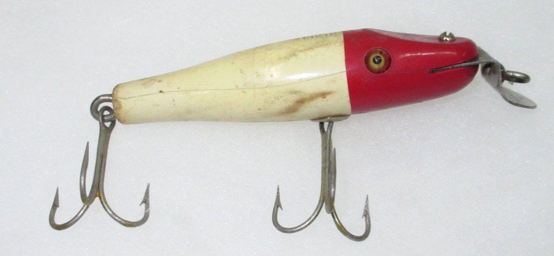 Wooden Pikie Fishing Lure Glass Eyes: 4"L