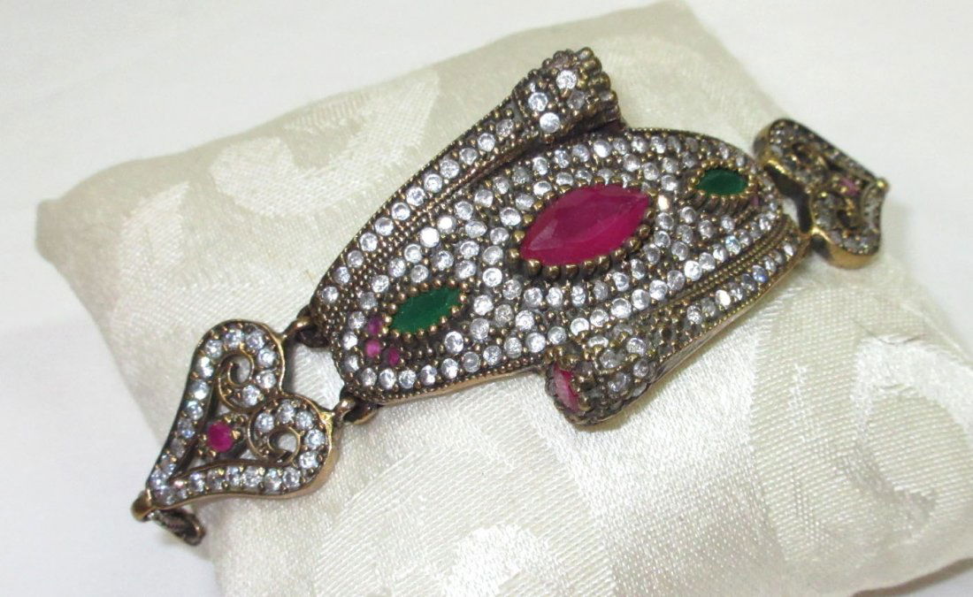 Sterling, Ruby & Emerald Bracelet (1 of 4)