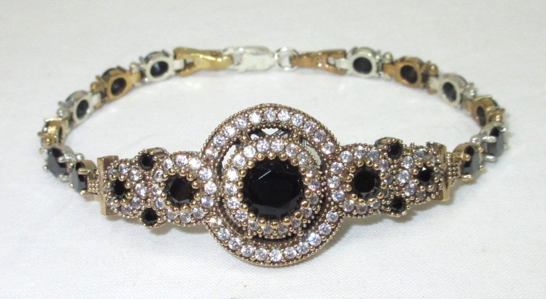 Sterling Sapphire & Marcasite Bracelet (1 of 4)