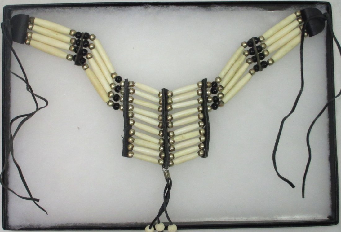 Breast Plate Necklace: 14" not inc. tassels