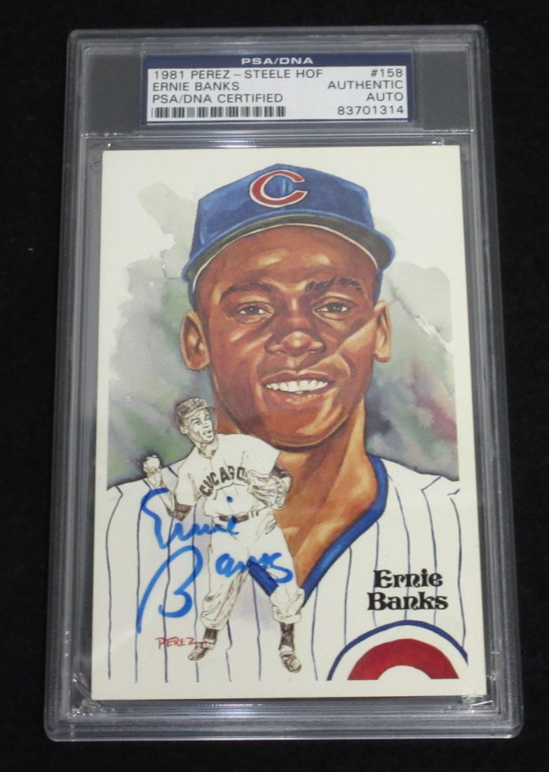 Ernie Banks Autographed Post Card (1 of 4)
