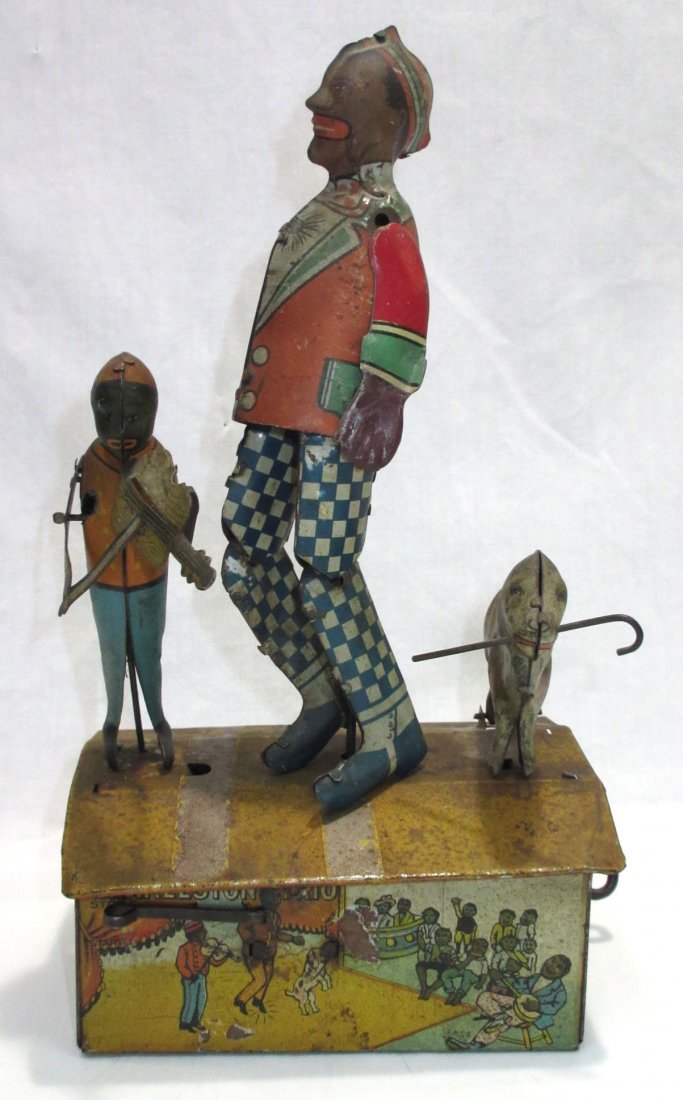 Marx Charleston Trio Coon Jigger: winds part way around then slips, does run but sluggishly