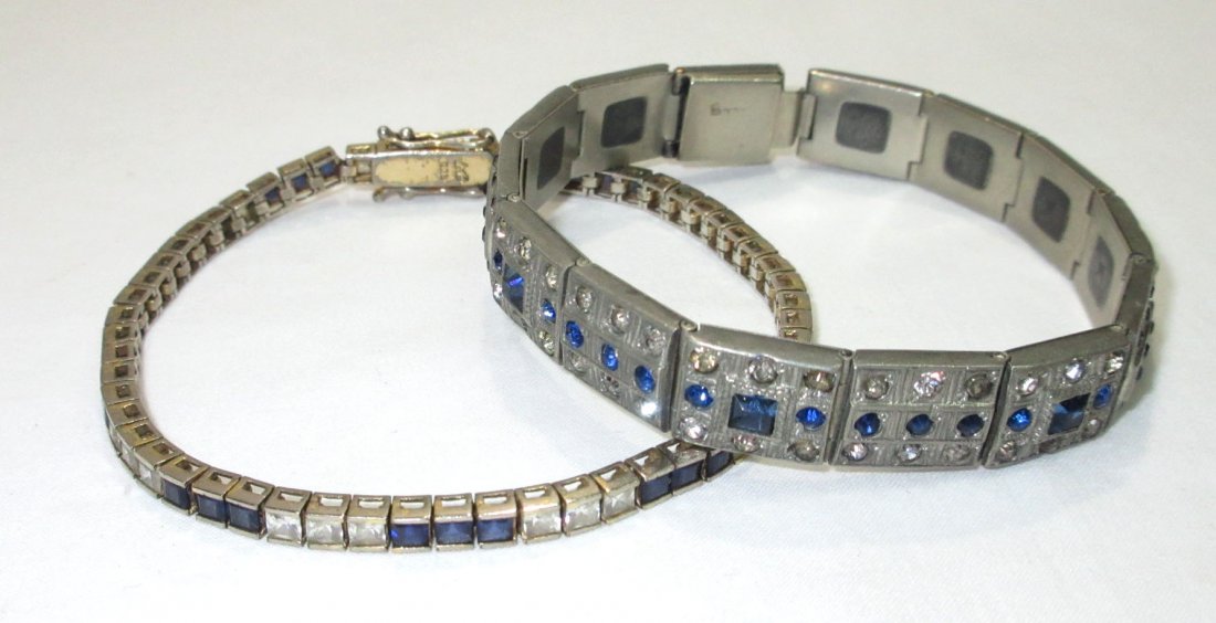 2 Deco Cobalt Rhinestone Bracelets (1 of 5)