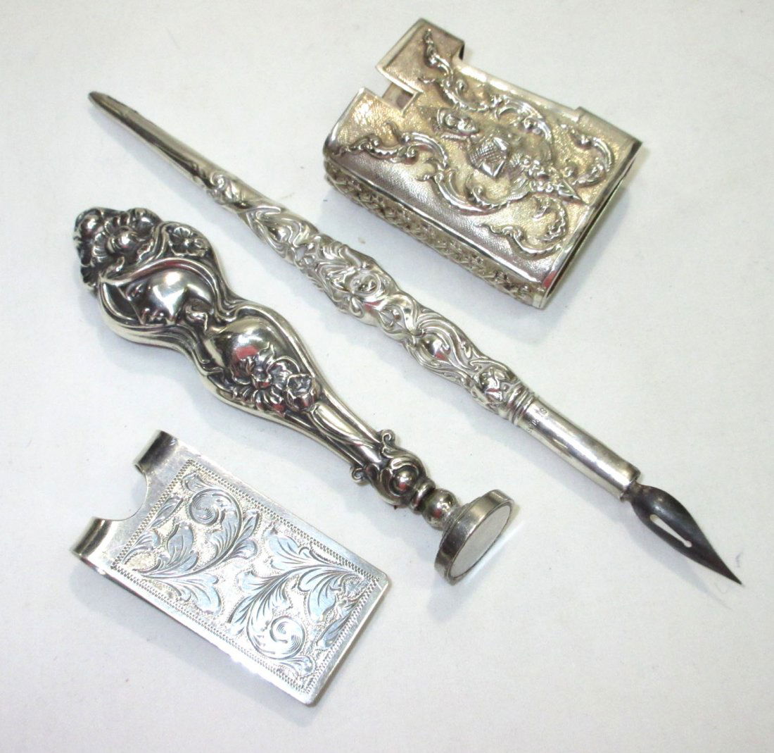 Sterling Desk Items. Pen, Money Clip, etc. (1 of 8)