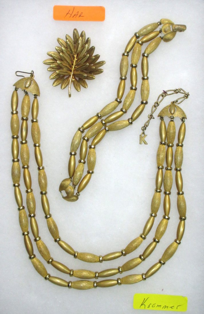 Kramer, HAR Brushed Goldtone 3pc Jewelry (1 of 7)