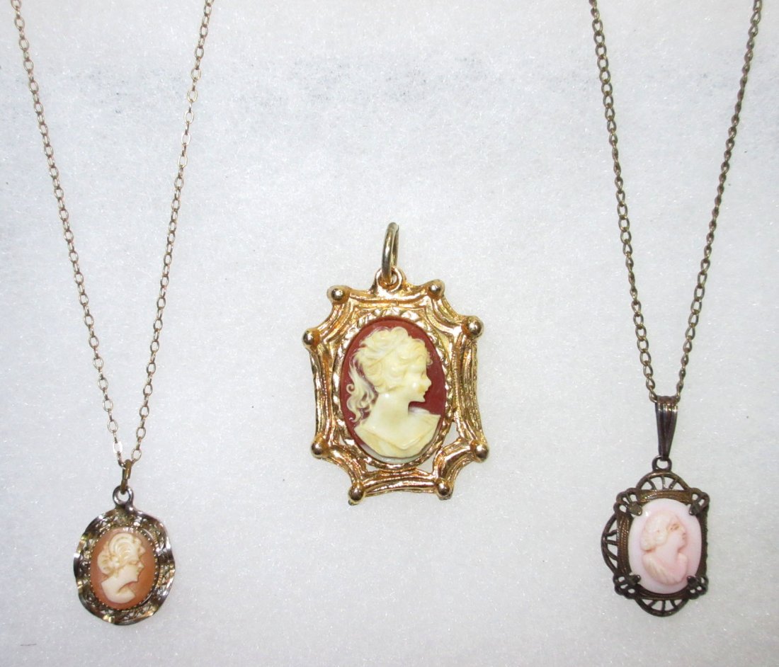 2 Delicate Early Cameo Pendants + 1 (1 of 5)