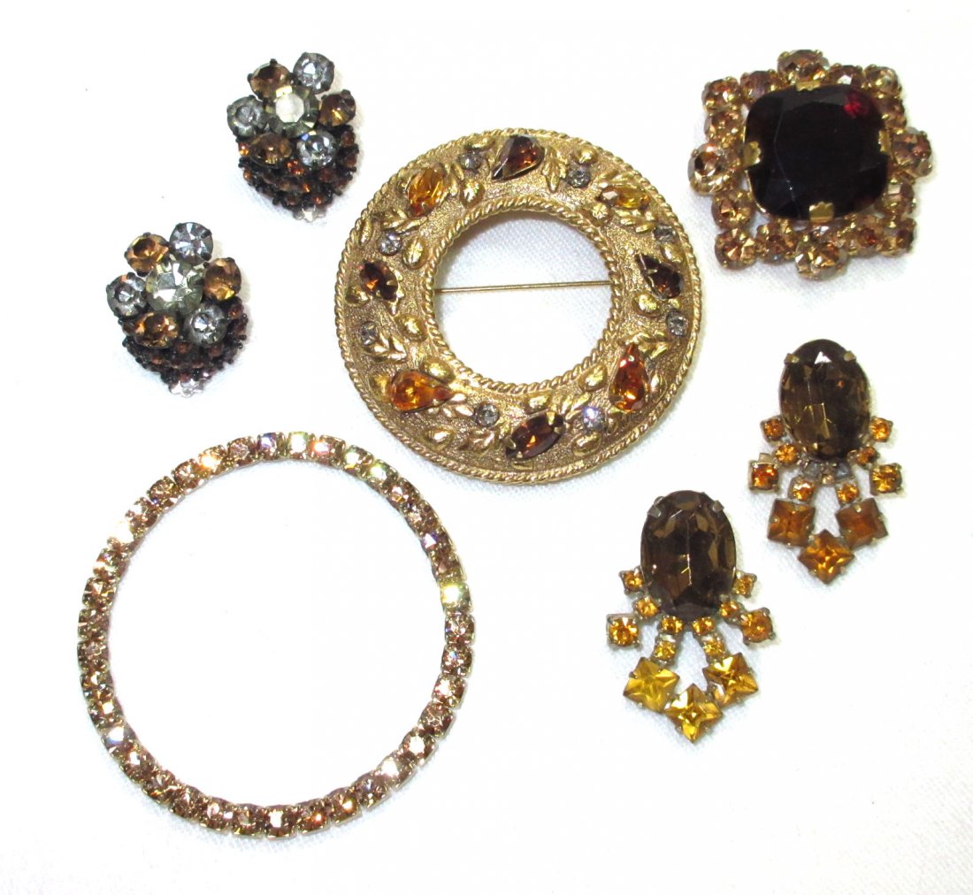 5 Pc.Quality Amber Glass Rhin. Jewelry (1 of 8)