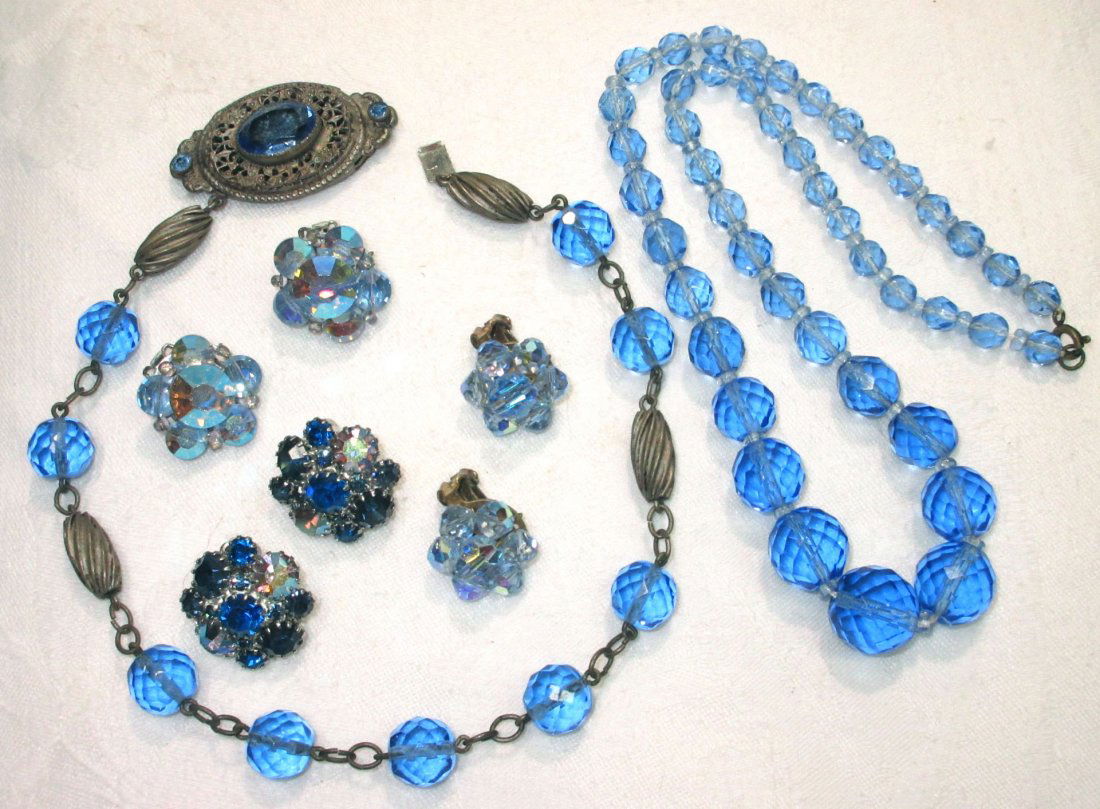 2 Early Cobalt Necklaces & 3Pr.s Earrings (1 of 8)
