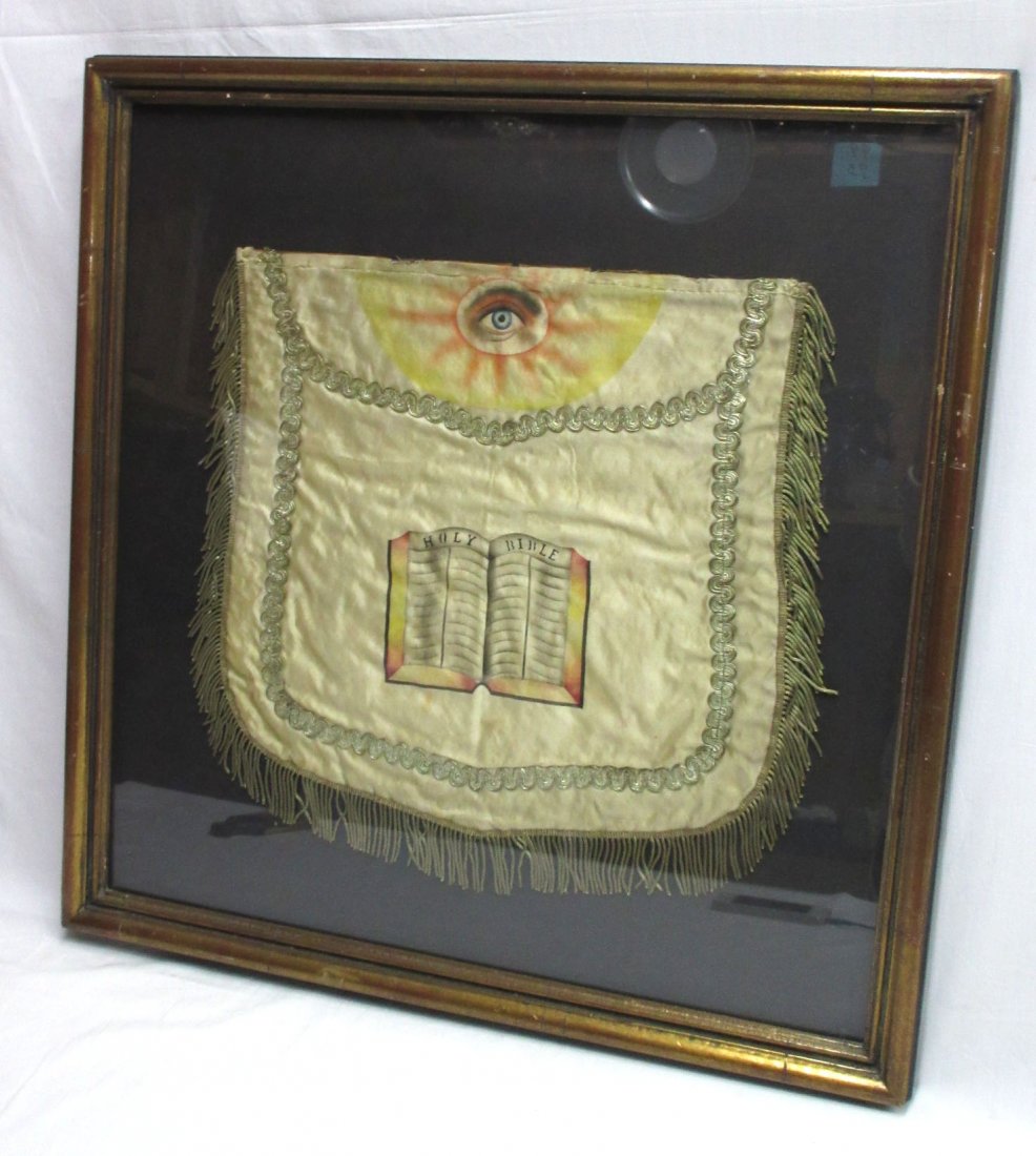 19th C Odd Fellows Apron Framed (1 of 7)
