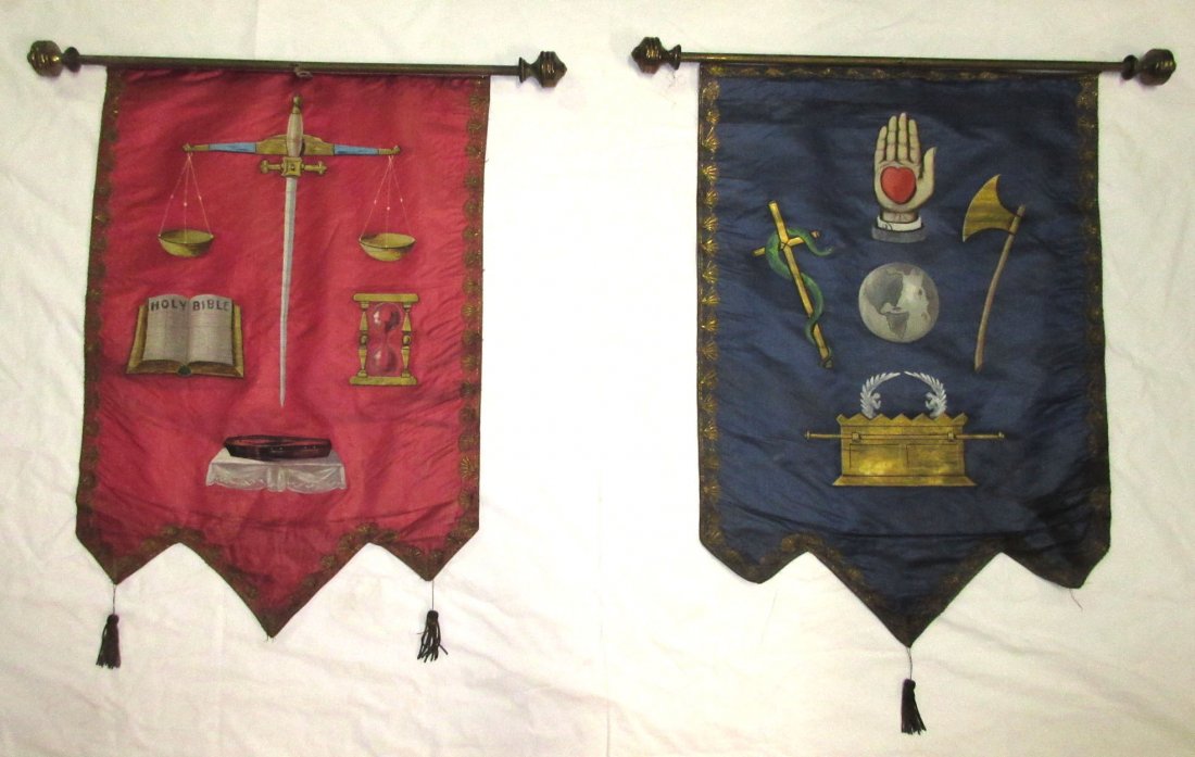2 Early Masonic Banners (1 of 8)