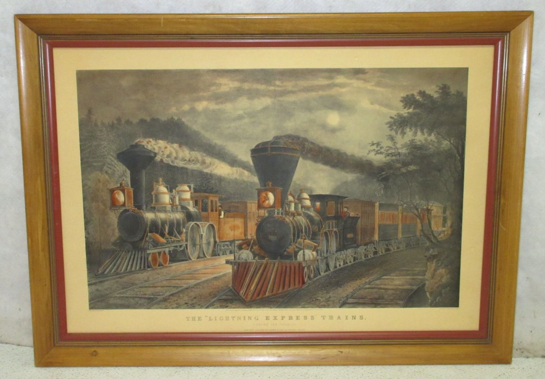 Lg. Currier & Ives Print (1 of 6)