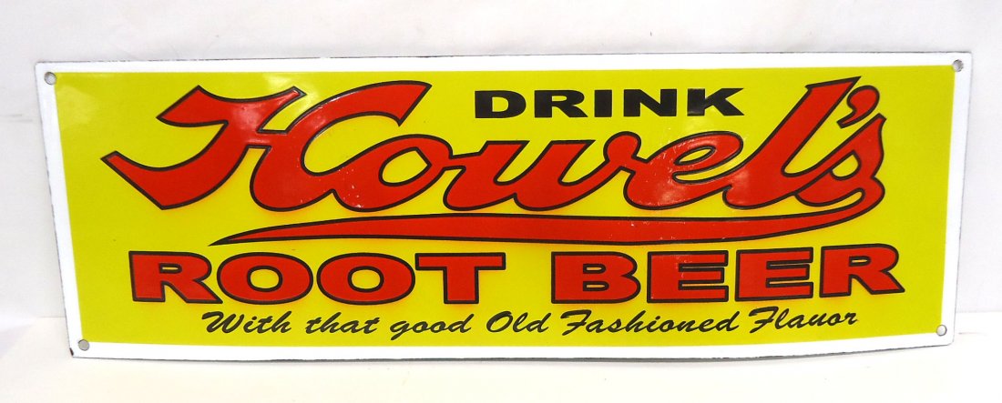 Modern Porcelain Howel's Root Beer Sign (1 of 2)