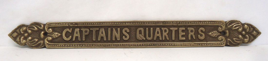 Brass Captain's Quarters Sign (1 of 2)