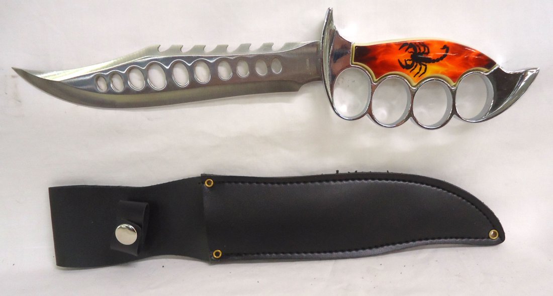 13" Flaming Scorpion Bowie Knife (1 of 2)