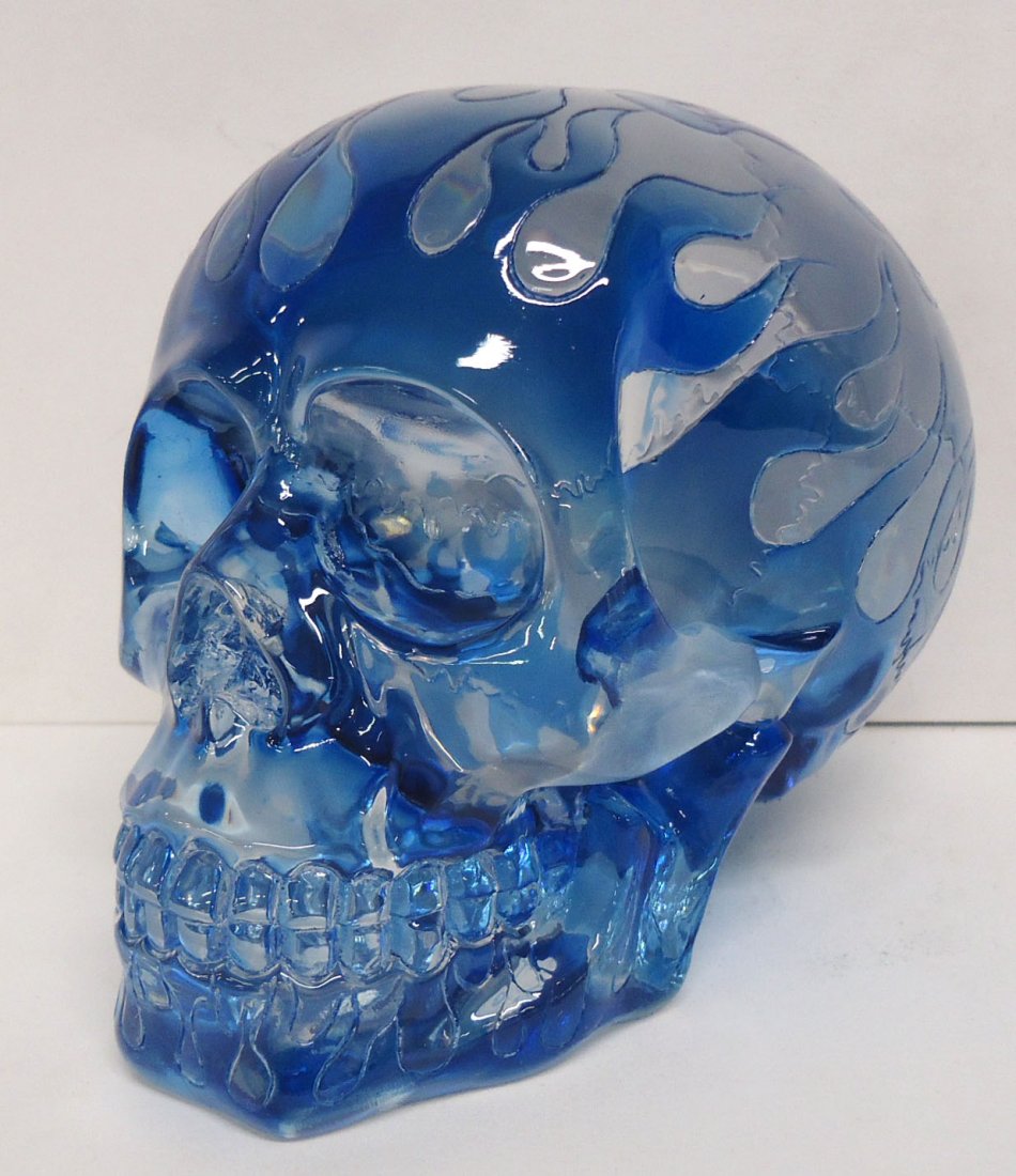 Lucite Skull: 4 1/2" x 5"