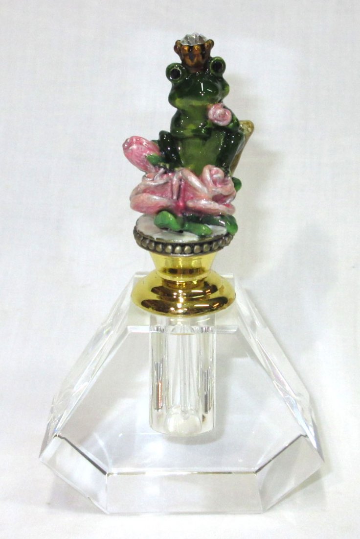 Perfume Bottle W Enameled Frog (1 of 5)