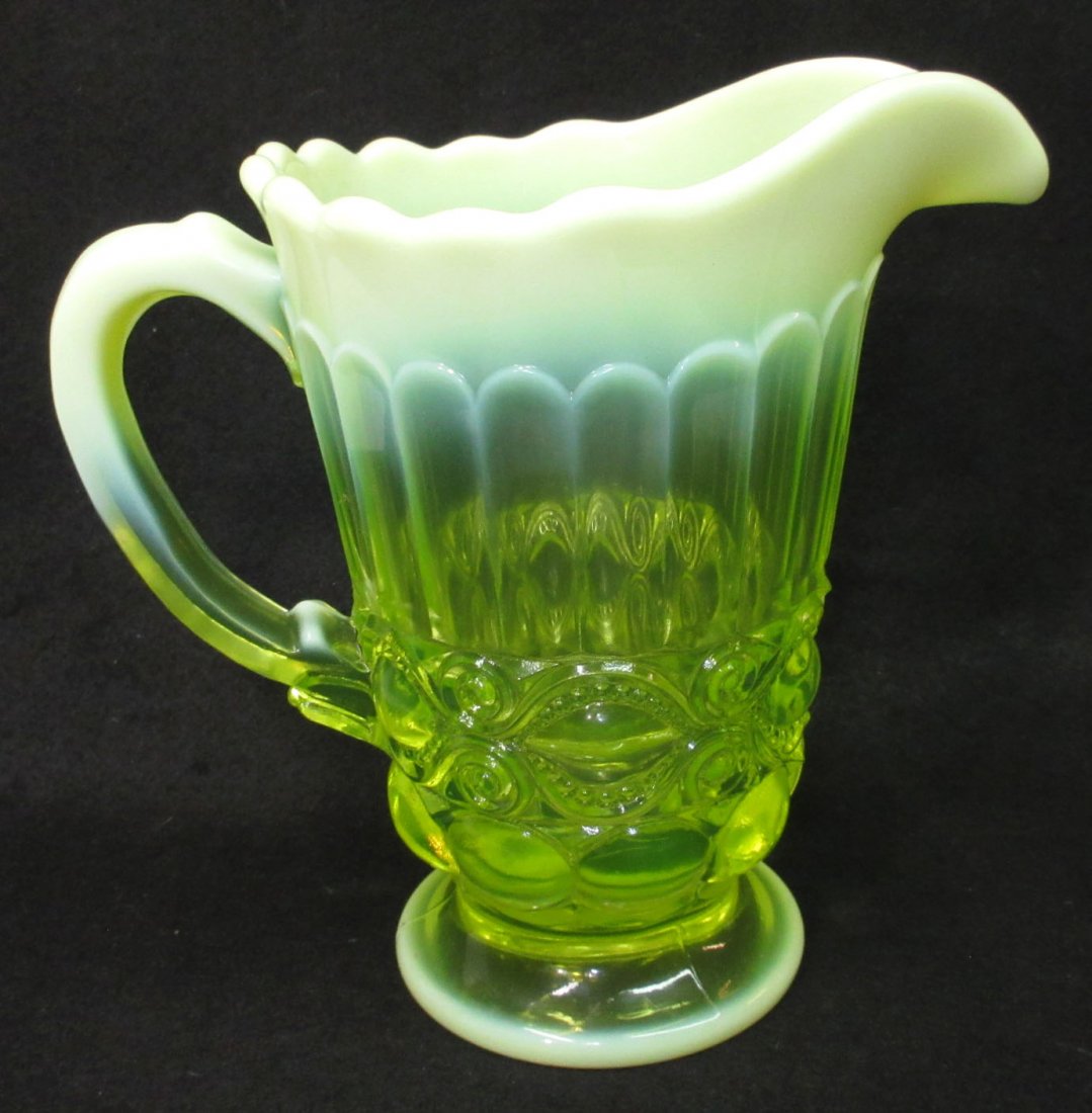 Mosser Vaseline Opal Eye Winker Pitcher (1 of 3)