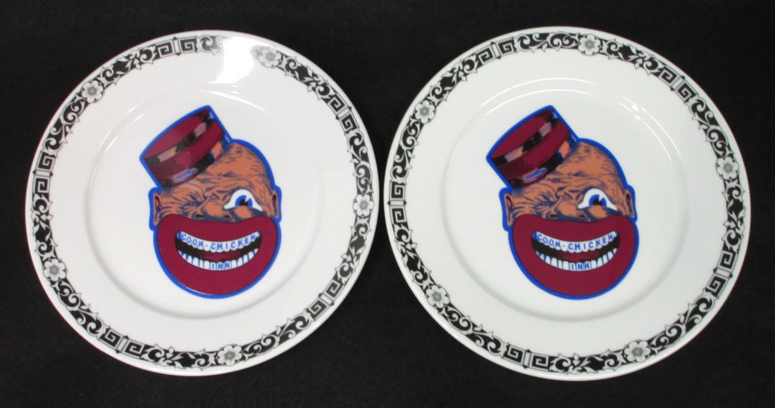 2 Modern Coon Chicken Inn Adv. Plates: 8"