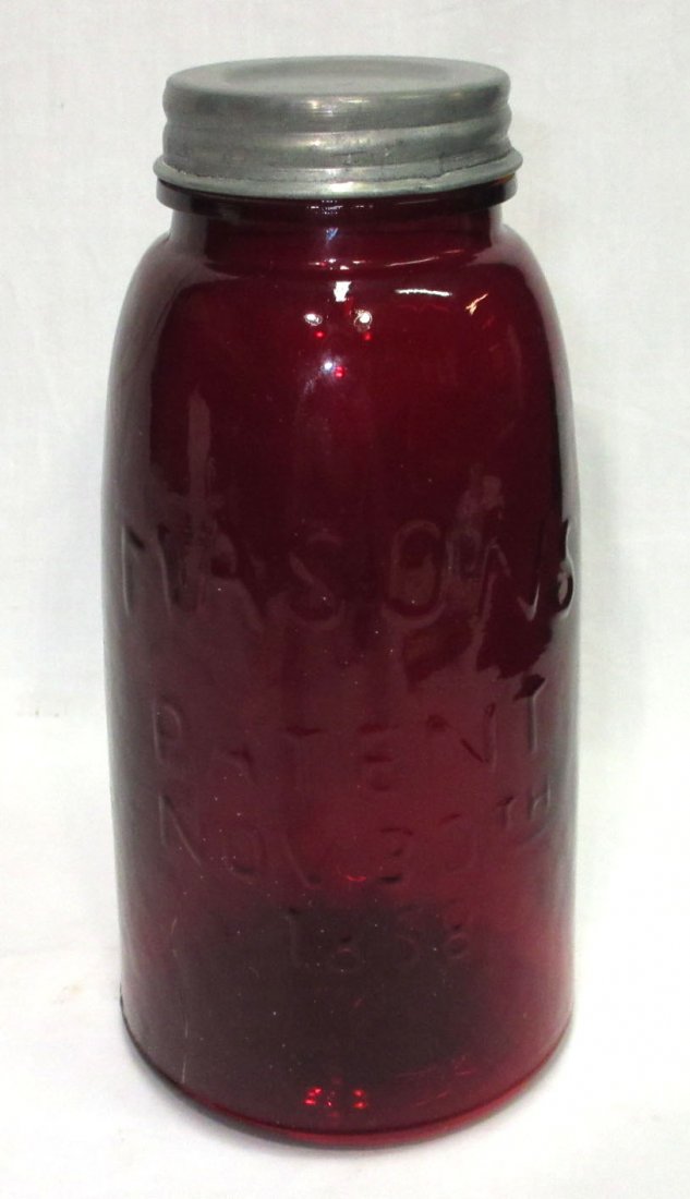 Modern Red Mason's 1858 1/2 Gal. Jar: 9"