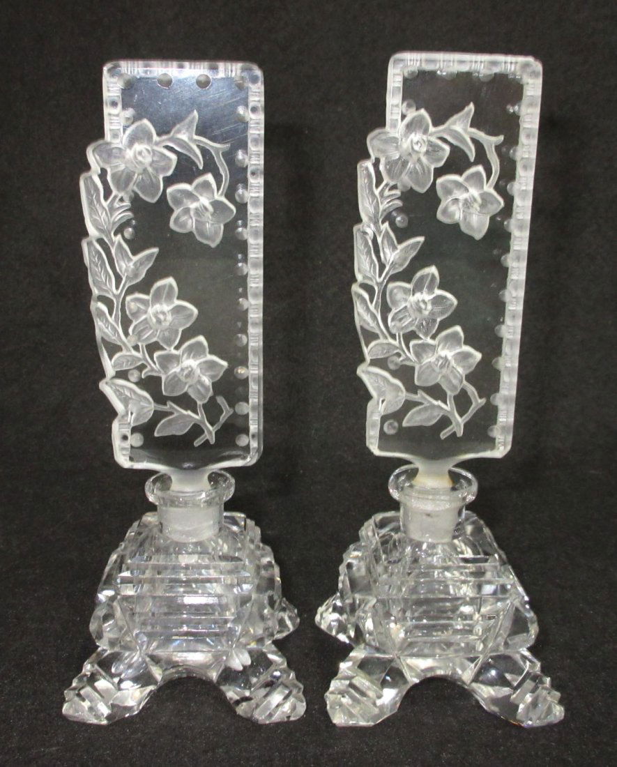 Pr. Sgnd. Czech. Cut Glass Perfume Bottles (1 of 6)