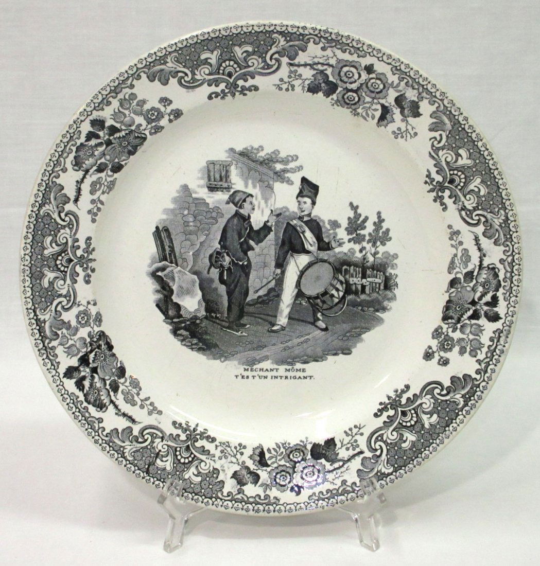 Early French Creil Transferware Plate (1 of 4)