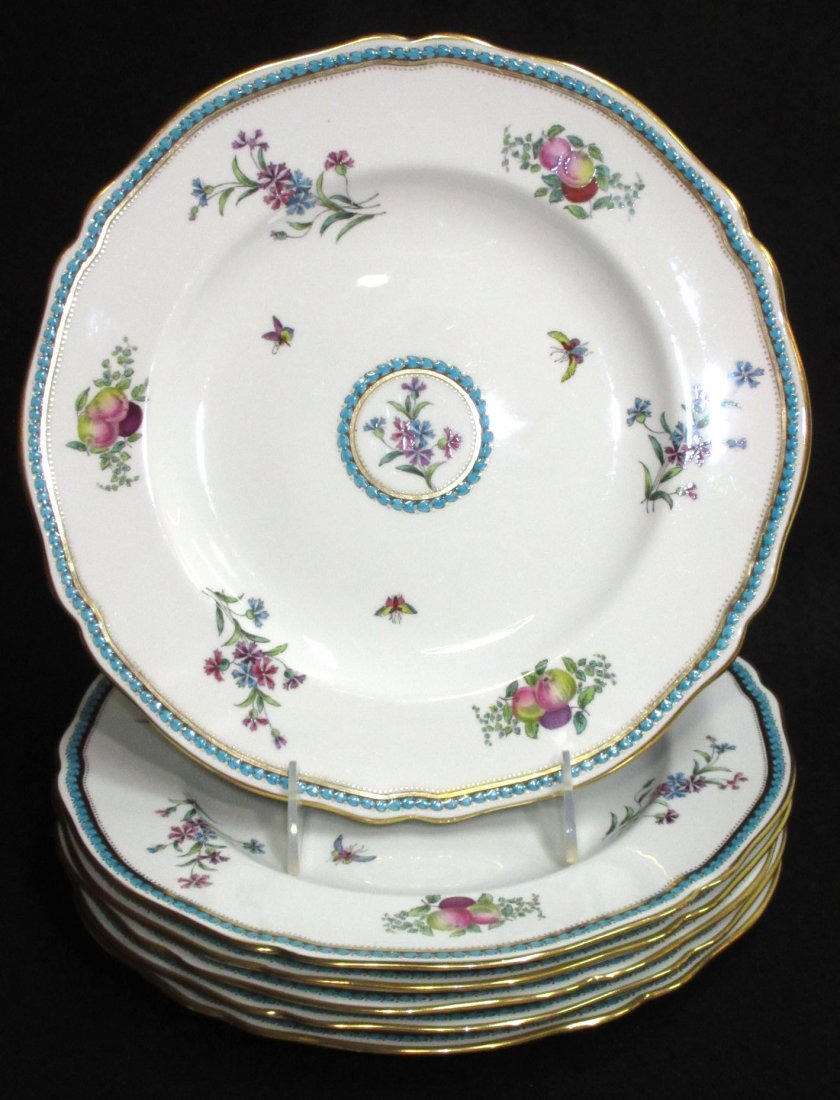 6 Tiffany & Co. Spode Plates: 10 3/4" "Trapnell" Pattern